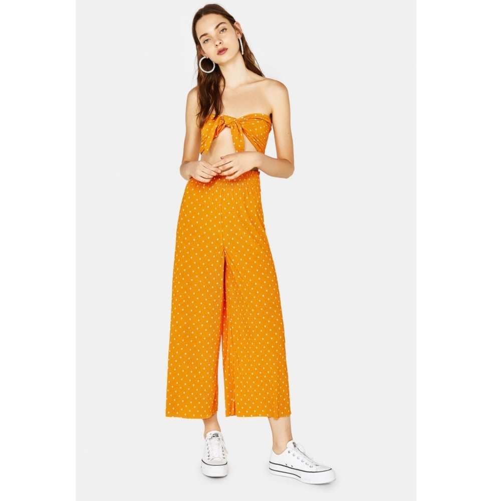 Bershka polka dot yellow set top m bottom s